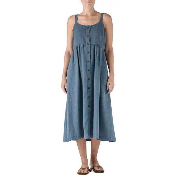Patagonia Women's Garden Island Dresse Whole Weave Still Blue Pockets Size XL - Picture 6 of 6